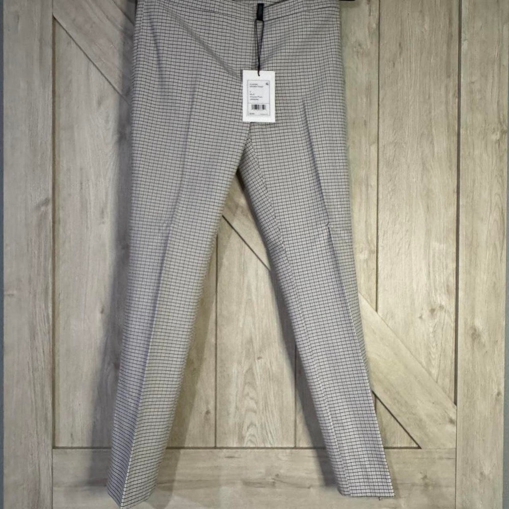 Classic black and white houndstooth trousers